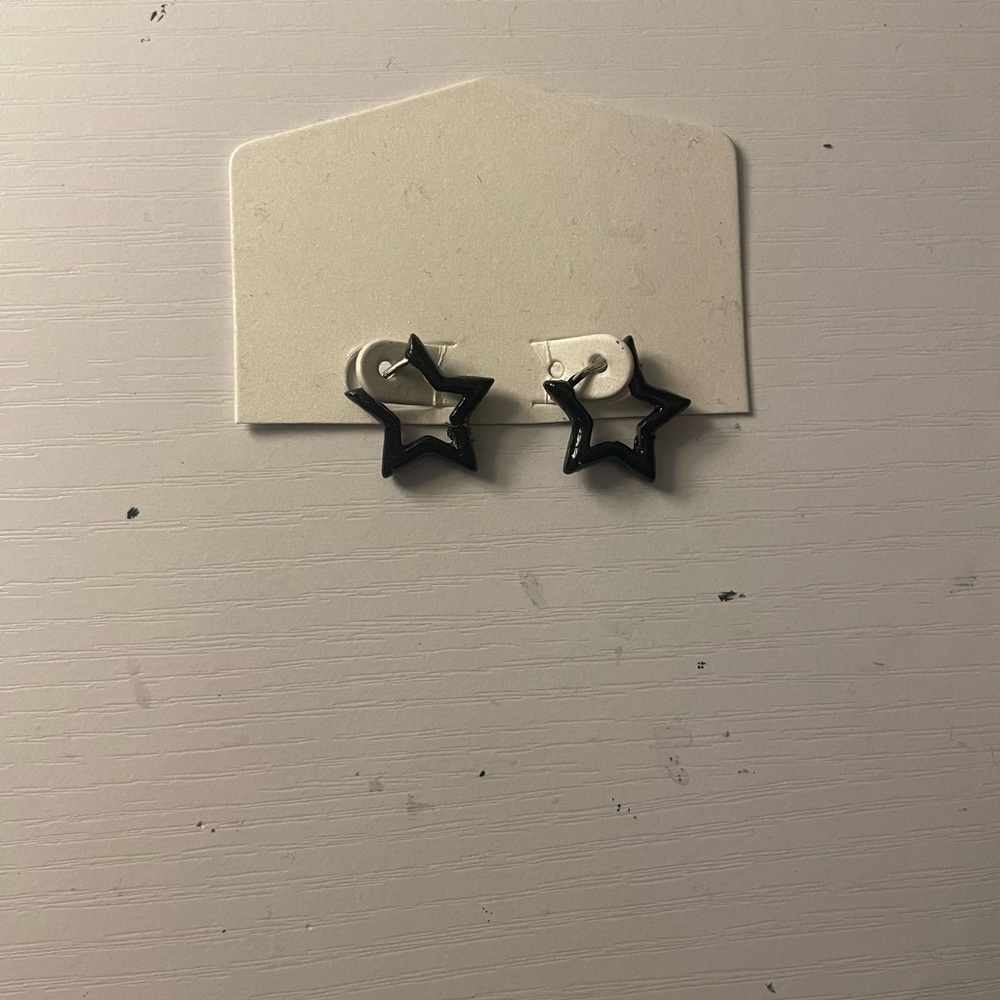Black Star Earrings